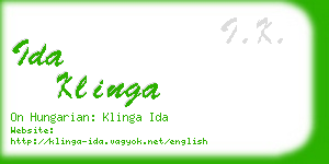 ida klinga business card